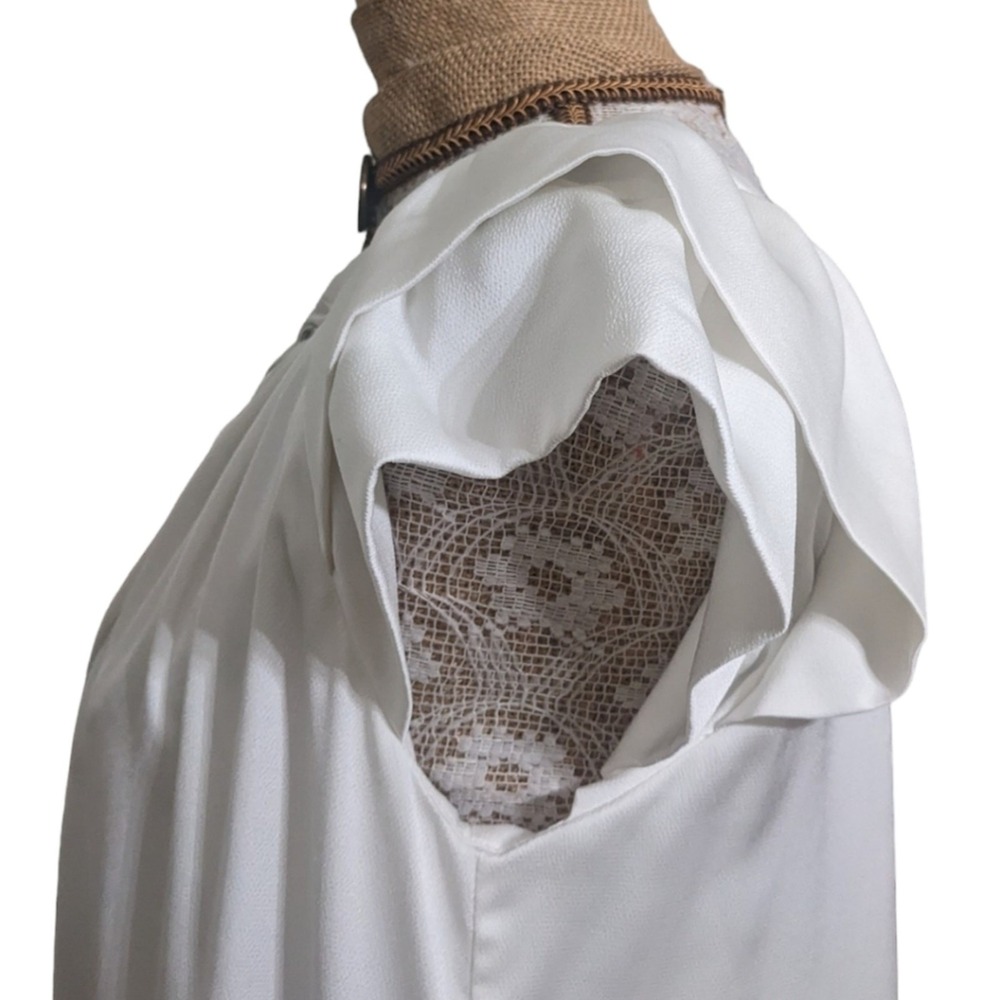 Sabina Musayev White Lace Up Tiered Maxi Dress OS Made in‎ Israel - Picture 6 of 8